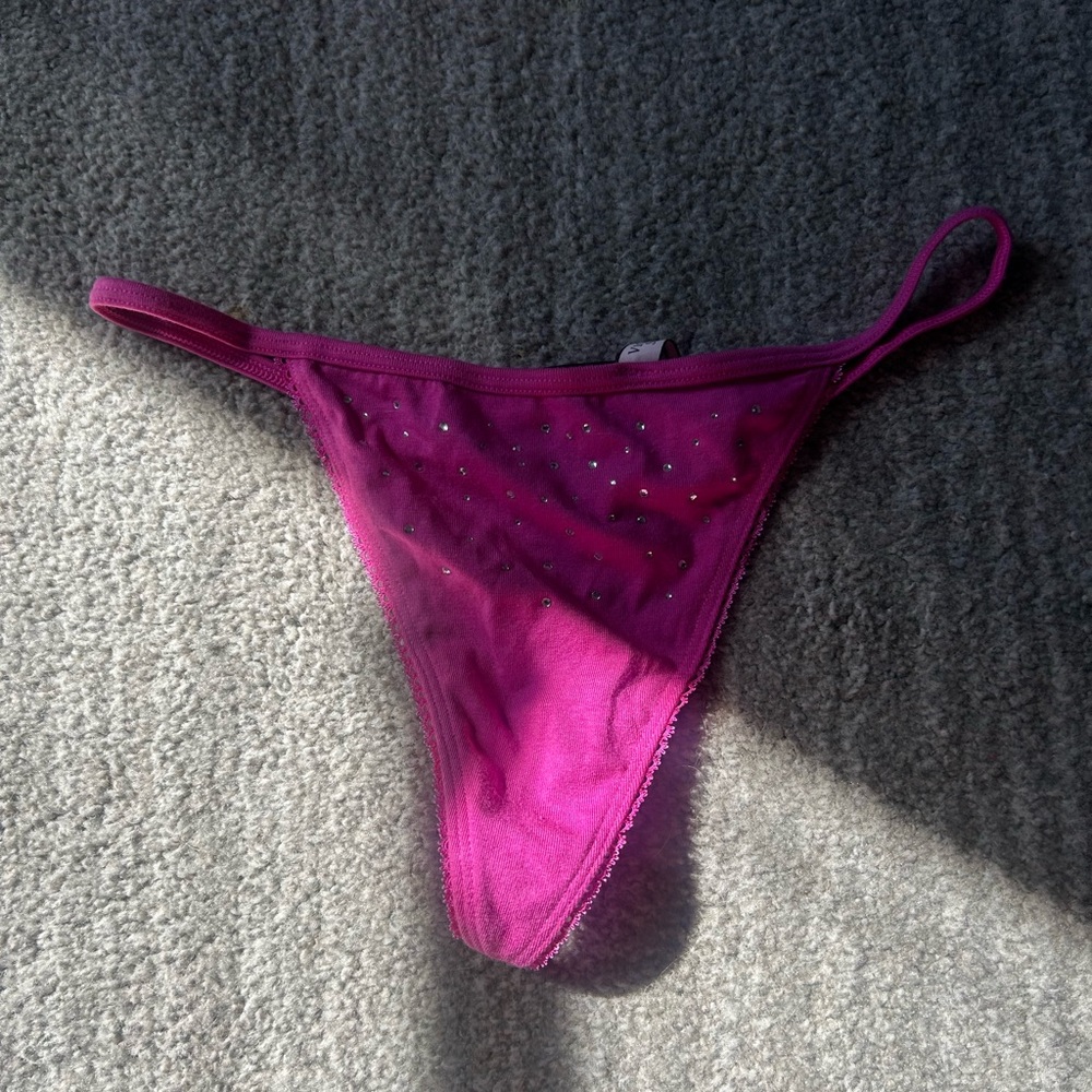 Victoria's Secret Fuchsia Lace Thong